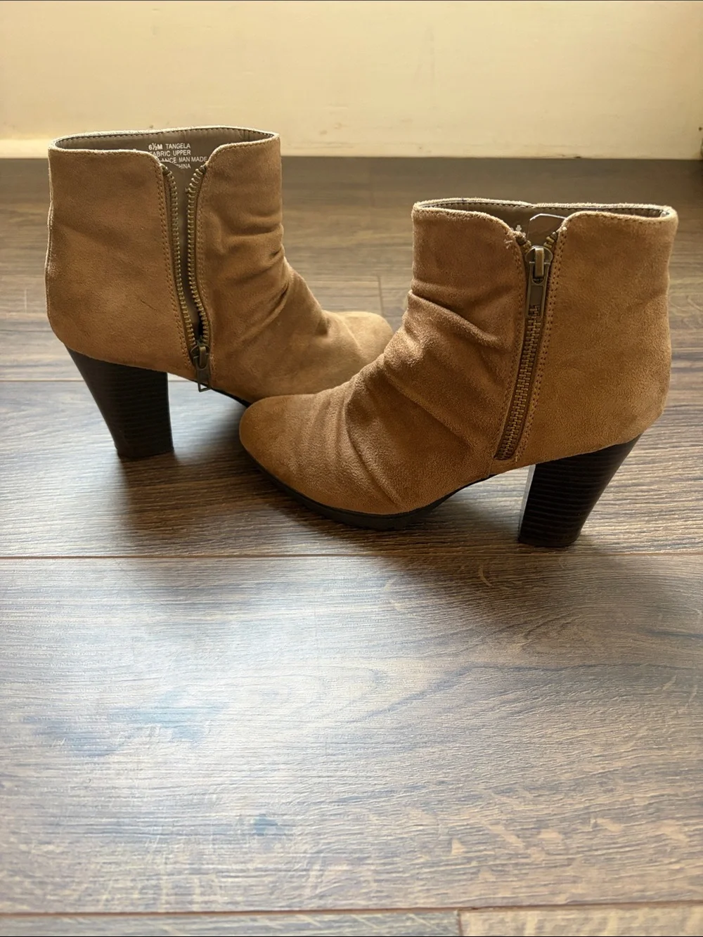 Women’s Brown Suede Ankle Bootie with Side Zip
